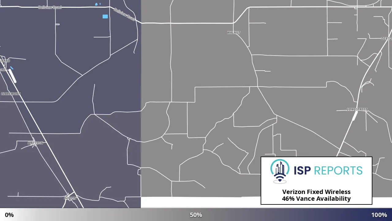 Vance, MS map of internet availability