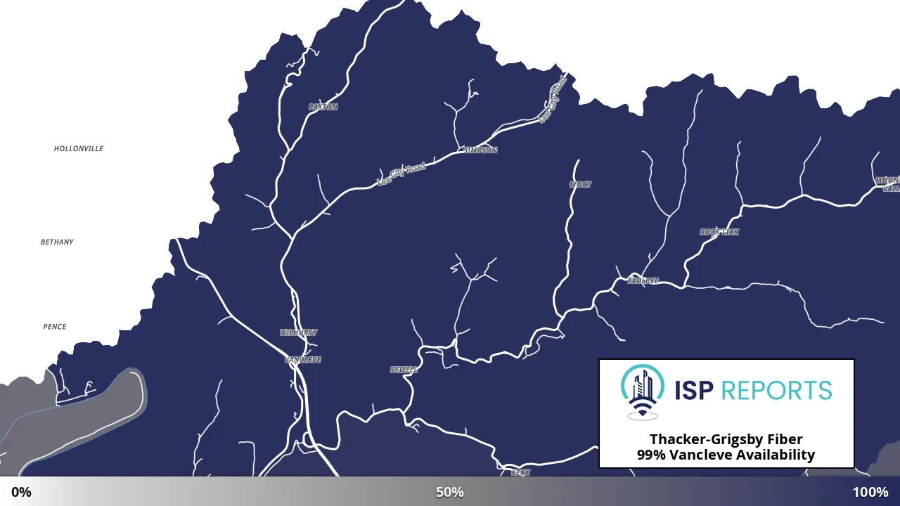 Vancleve, KY map of internet availability