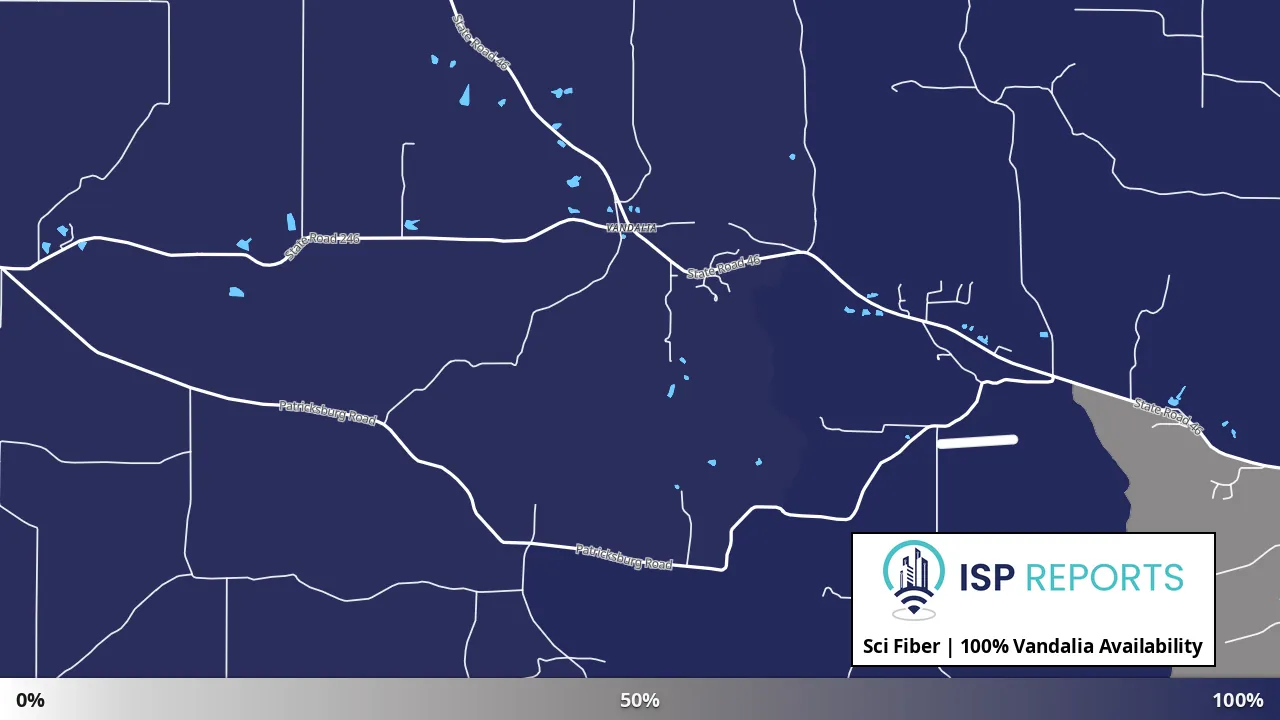 Vandalia, IN map of internet availability