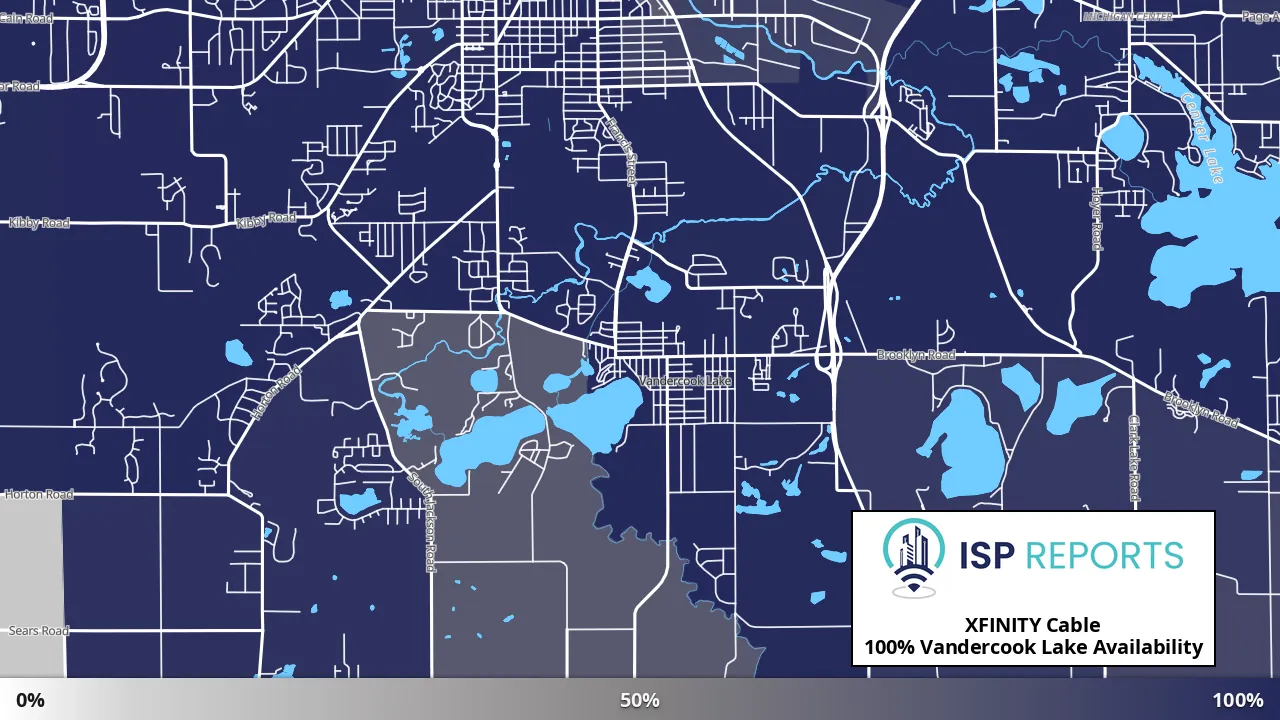 Vandercook Lake, MI map of internet availability
