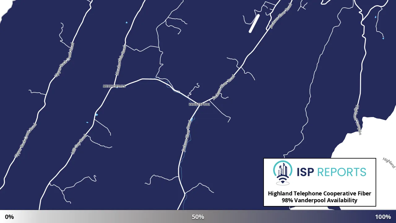 Vanderpool, VA map of internet availability