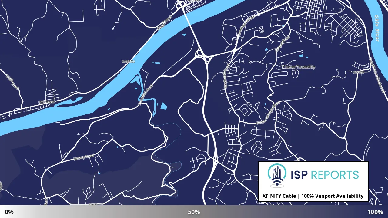 Vanport, PA map of internet availability