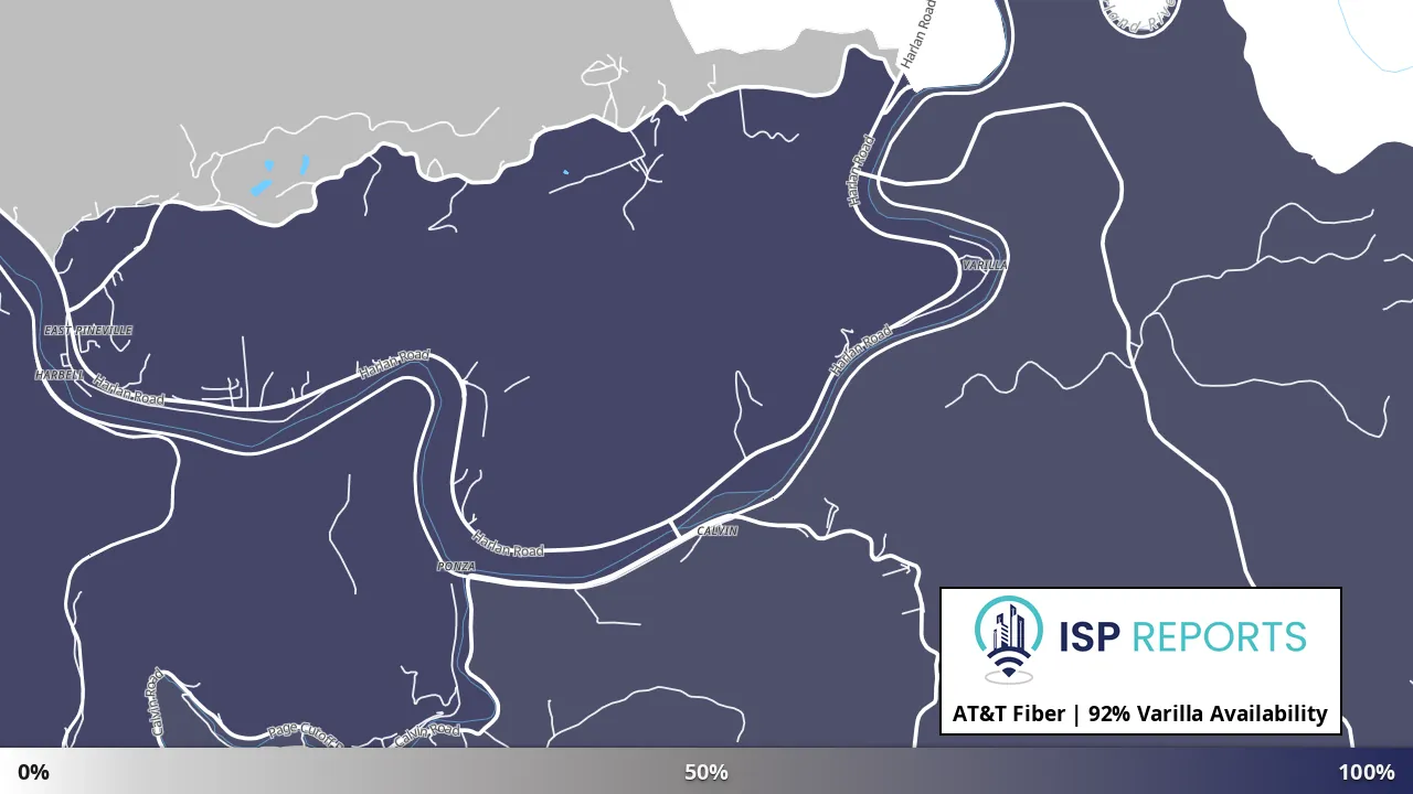 Varilla, KY map of internet availability