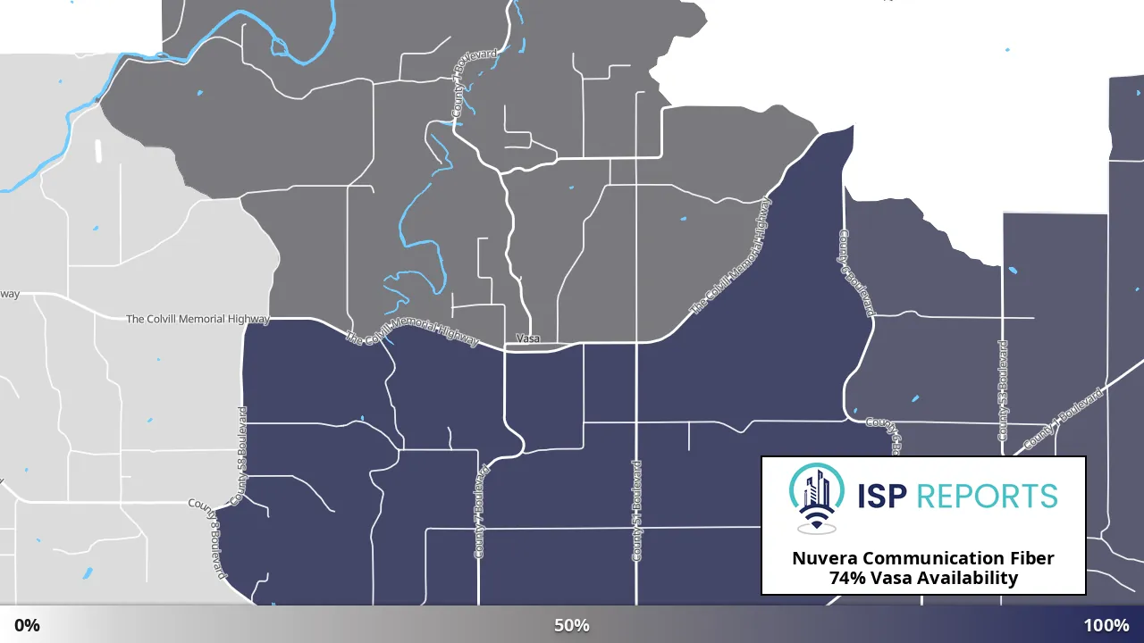 Vasa, MN map of internet availability