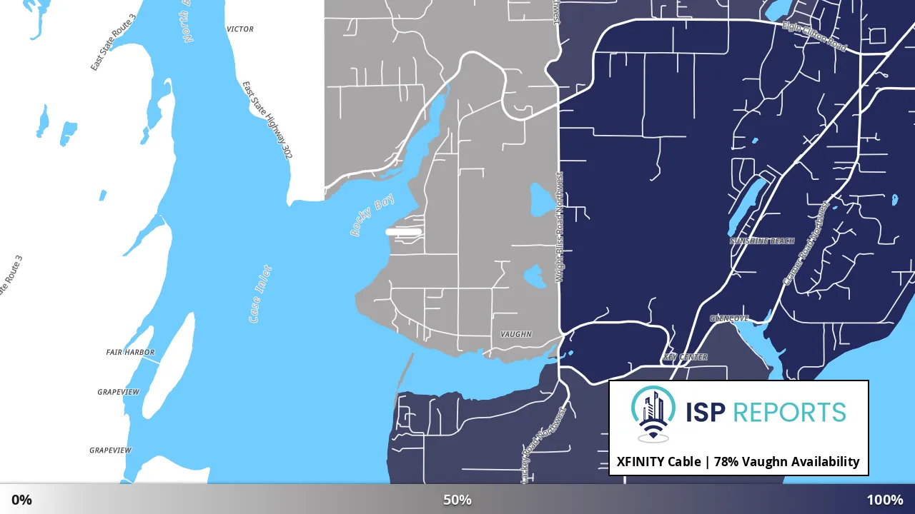 Vaughn, WA map of internet availability