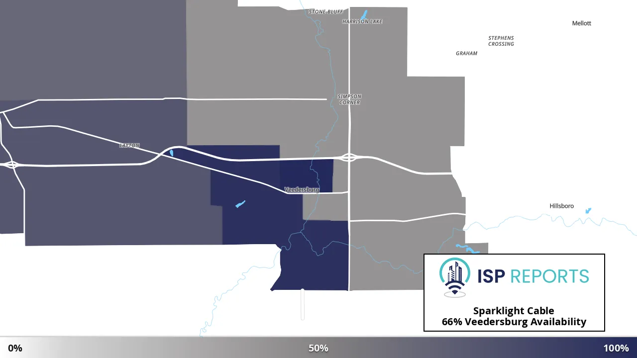 Veedersburg, IN map of internet availability