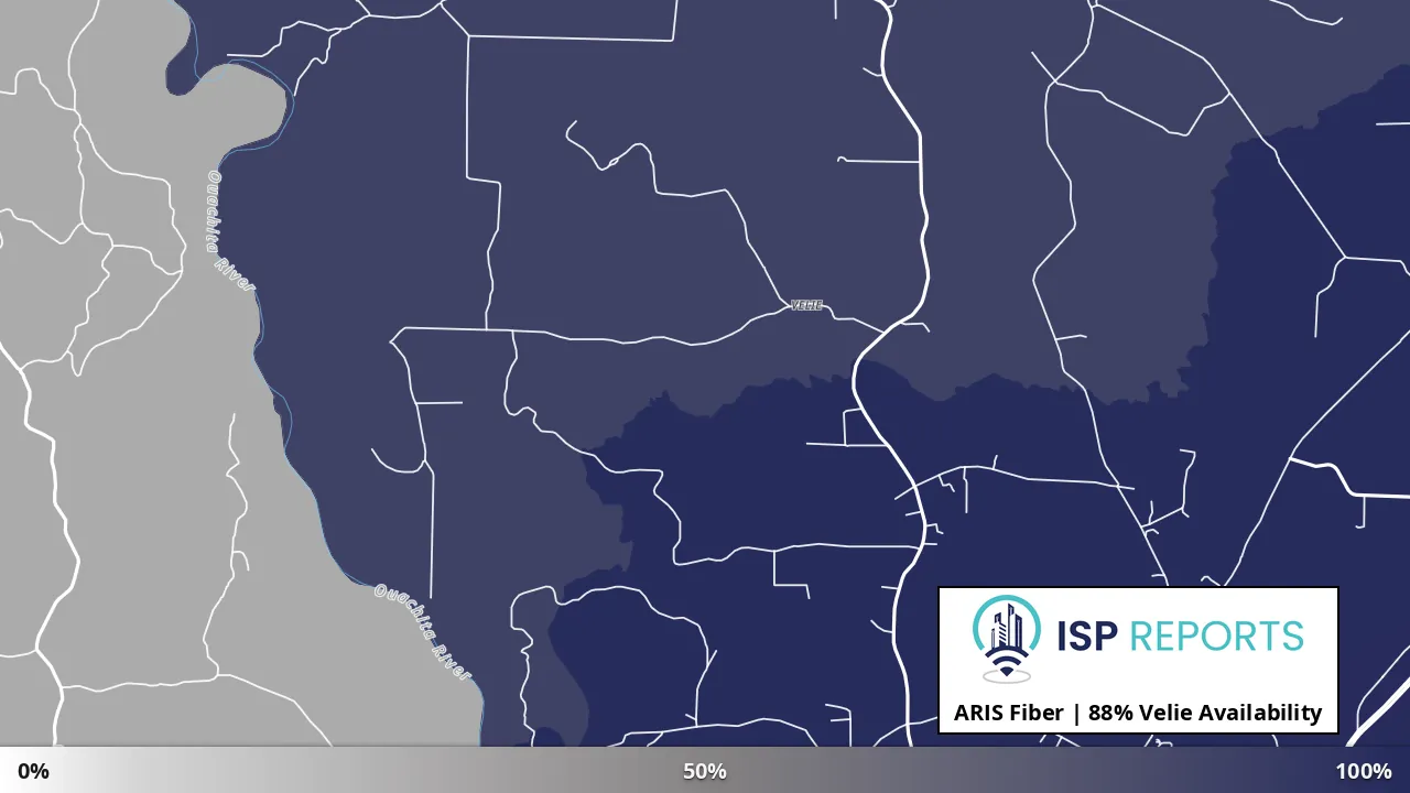 Velie, AR map of internet availability