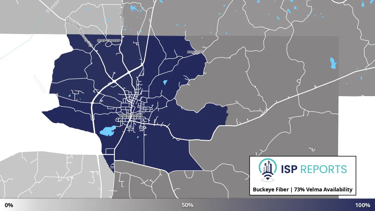 Velma, MS map of internet availability