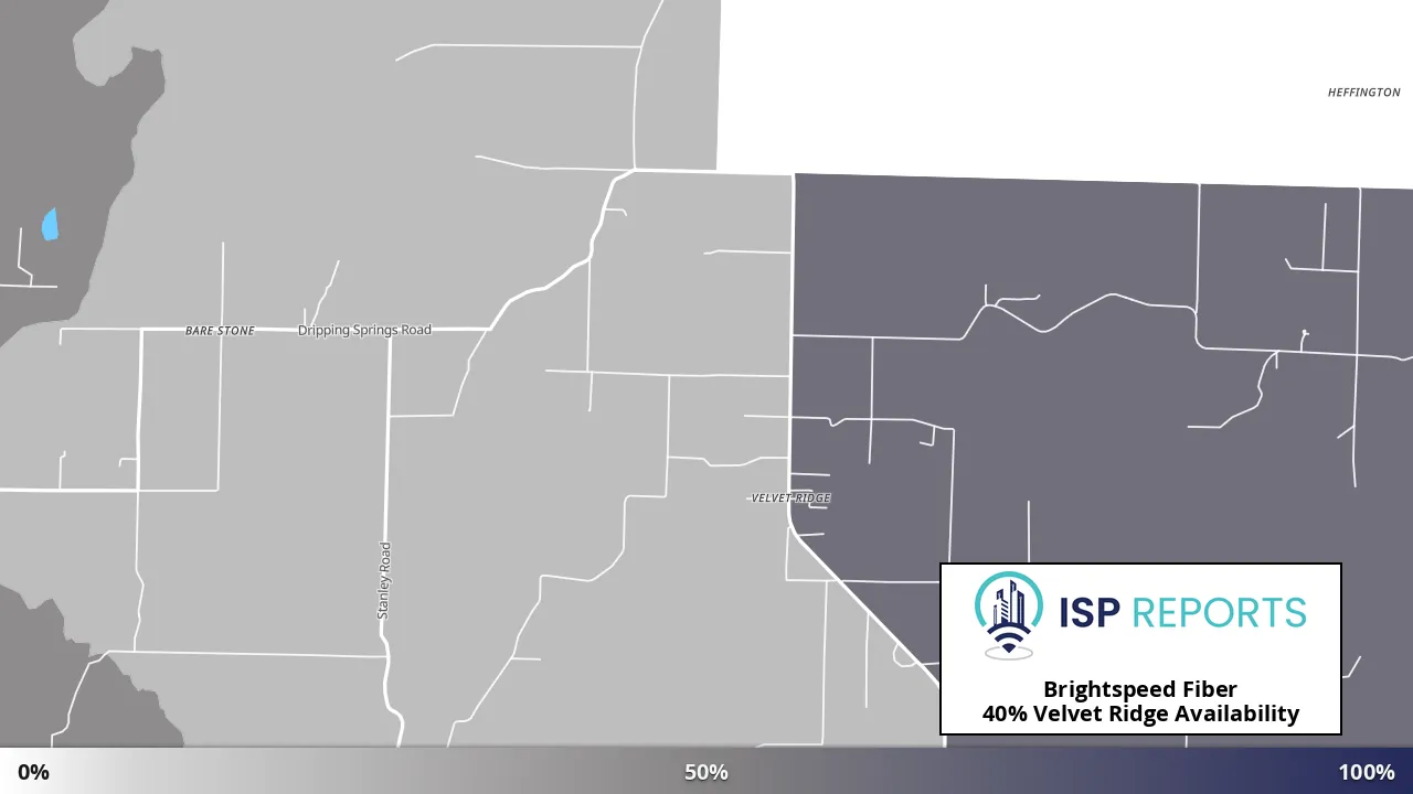 Velvet Ridge, AR map of internet availability