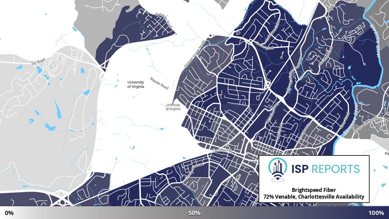 Venable, Charlottesville, VA map of internet availability