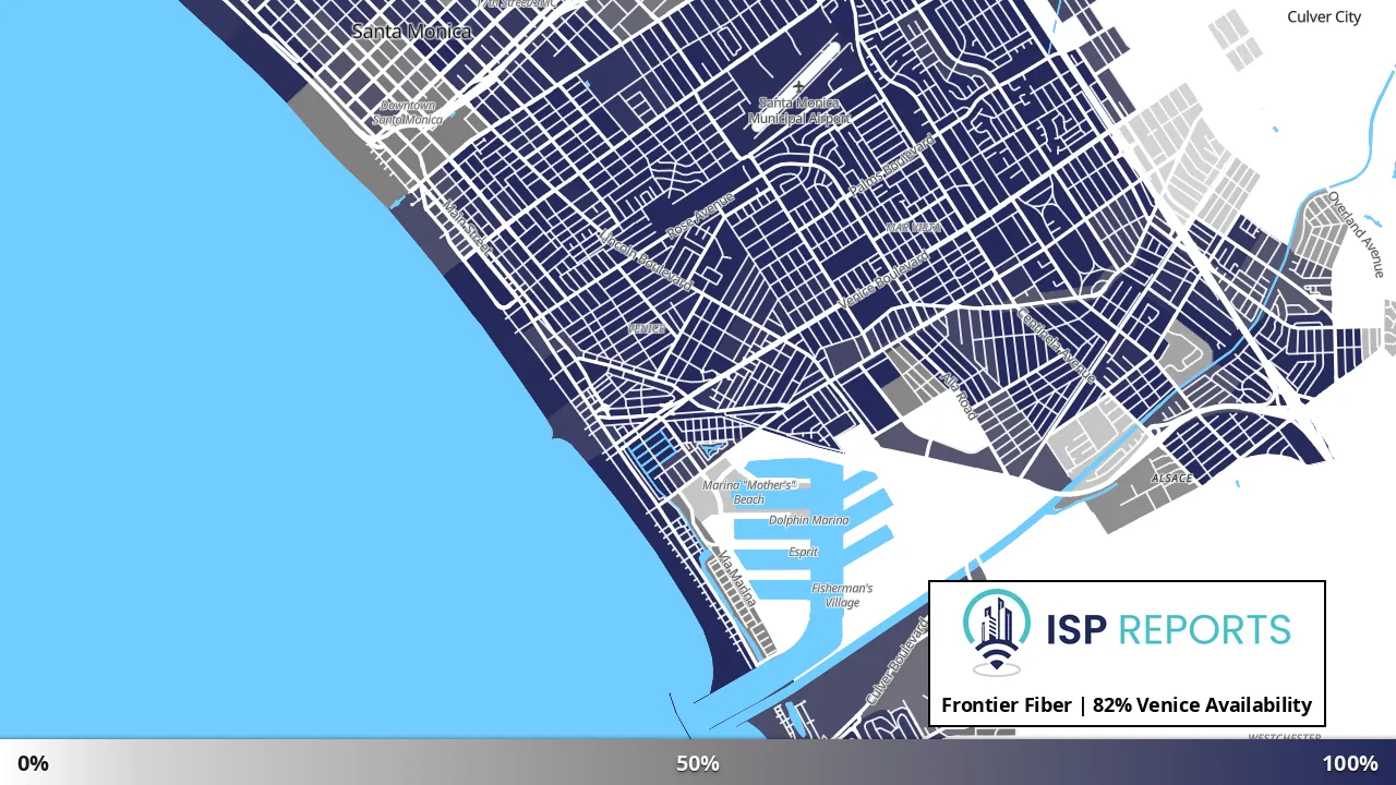 Venice, CA map of internet availability