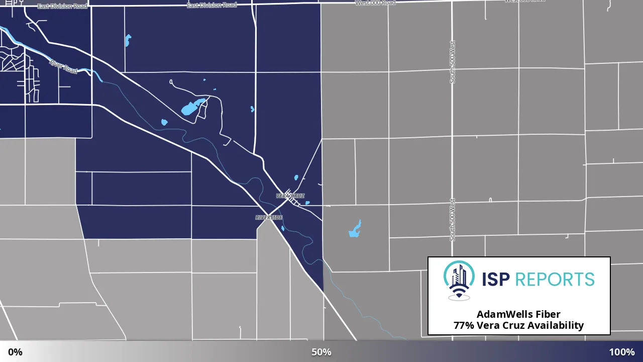 Vera Cruz, IN map of internet availability