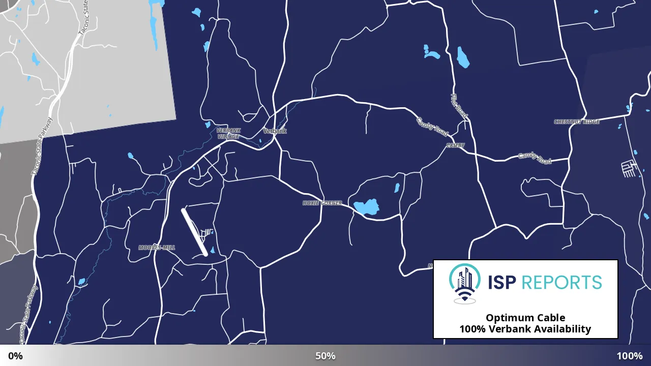 Verbank, NY map of internet availability