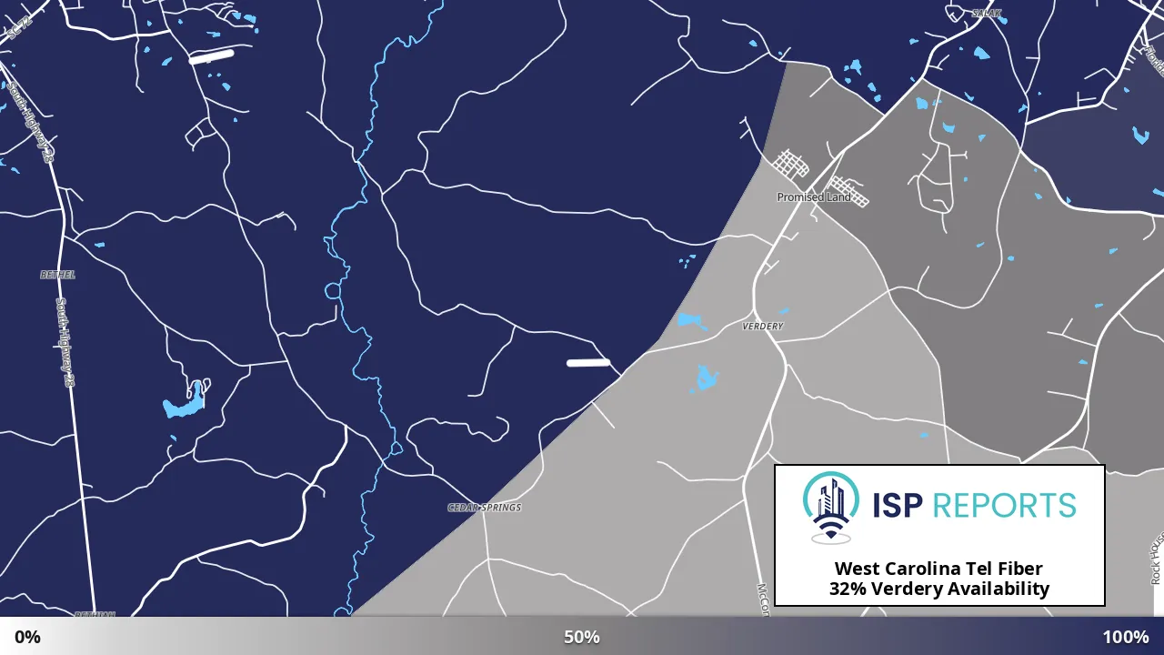 Verdery, SC map of internet availability