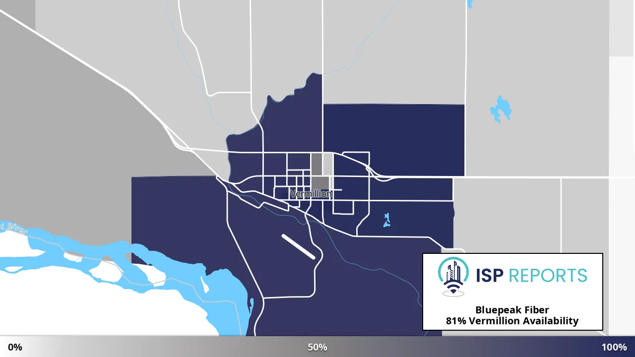 Vermillion, SD map of internet availability