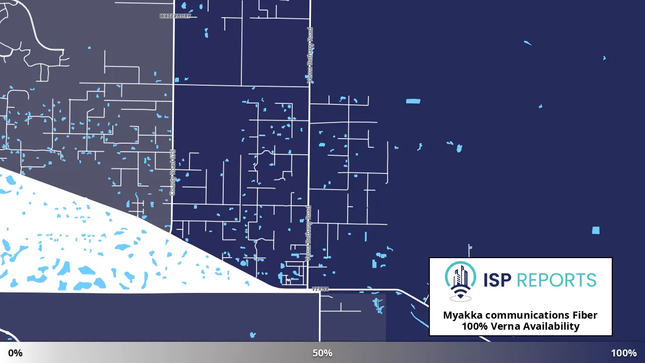 Verna, FL map of internet availability