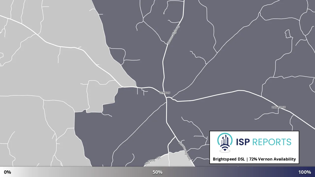 Vernon, LA map of internet availability