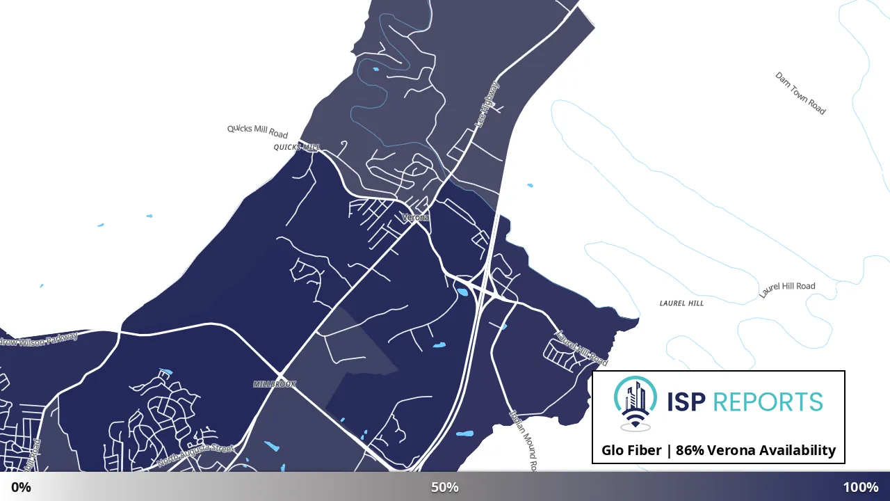 Verona, VA map of internet availability