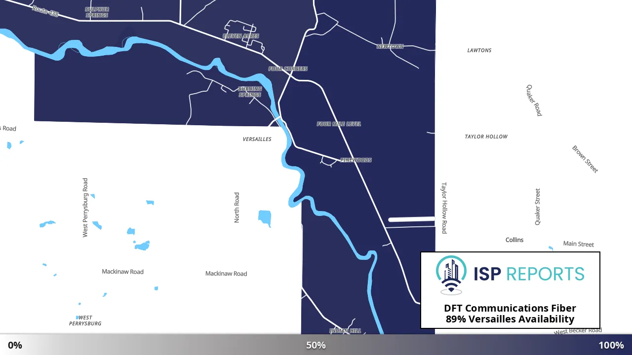 Versailles, NY map of internet availability