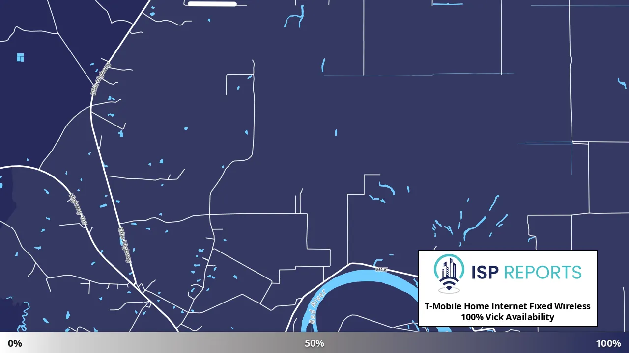 Vick, LA map of internet availability