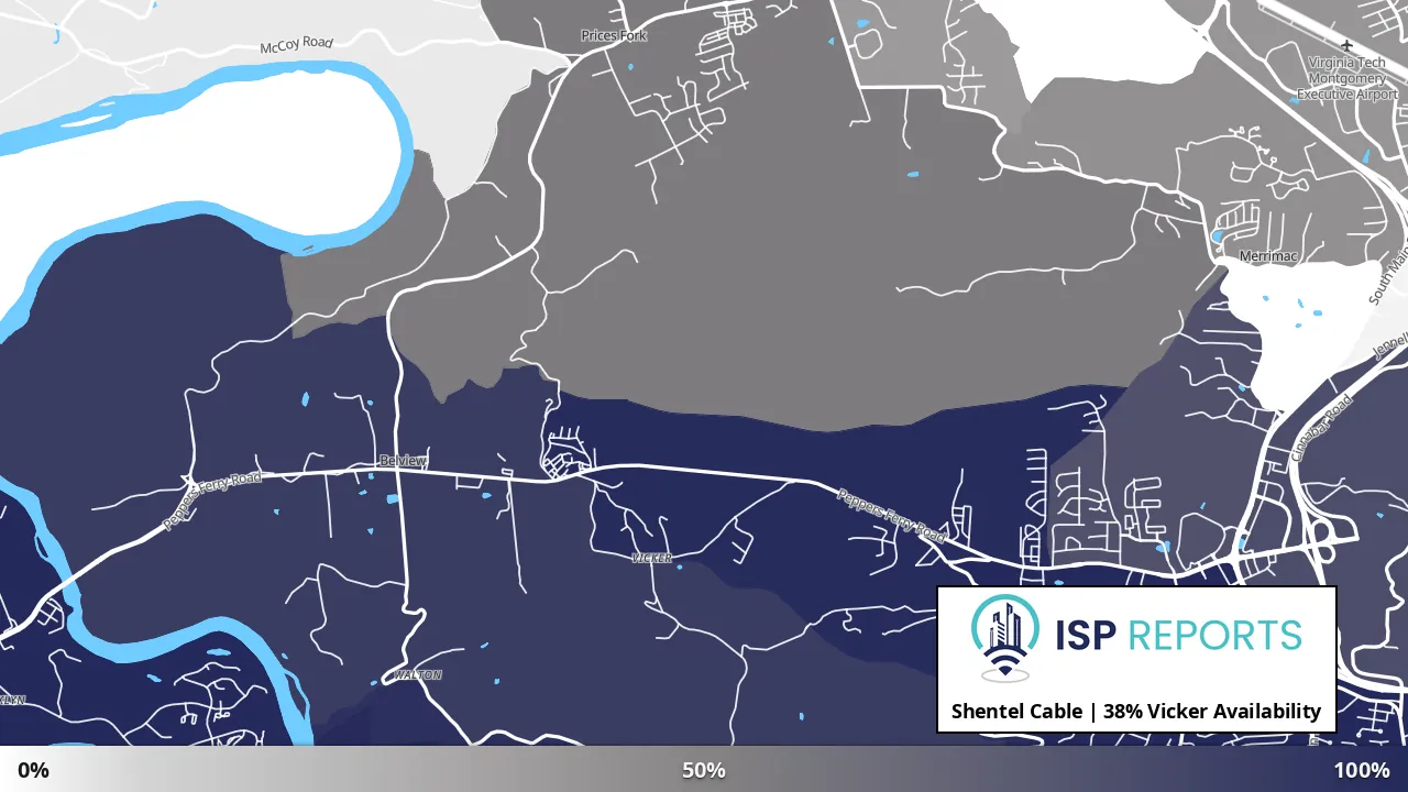 Vicker, VA map of internet availability