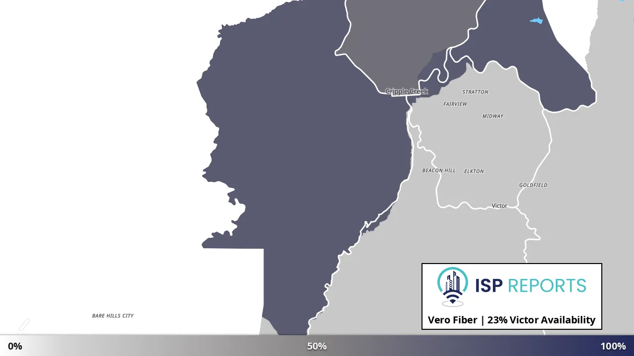 Victor, CO map of internet availability
