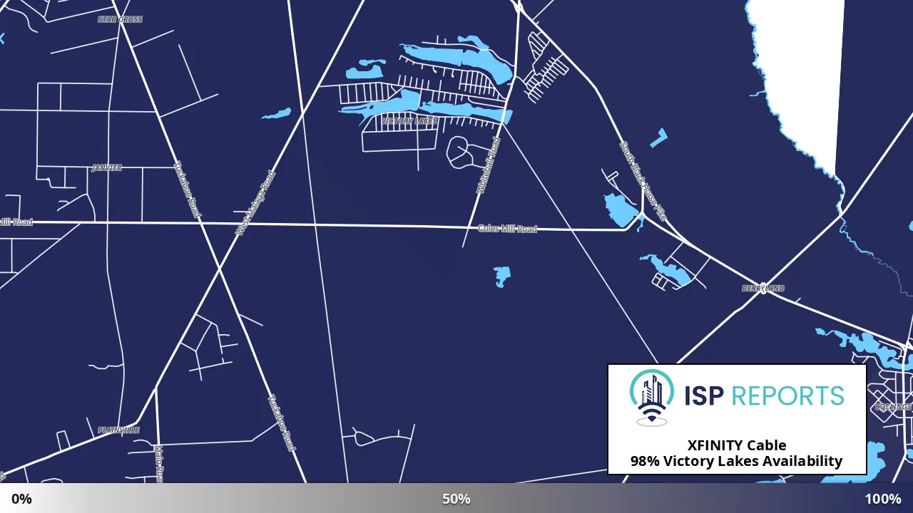 Victory Lakes, NJ map of internet availability