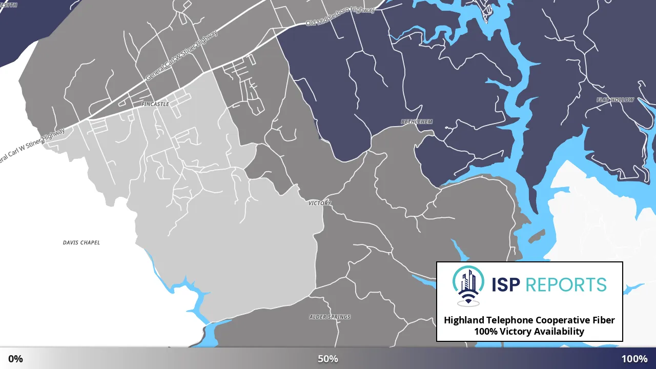 Victory, TN map of internet availability