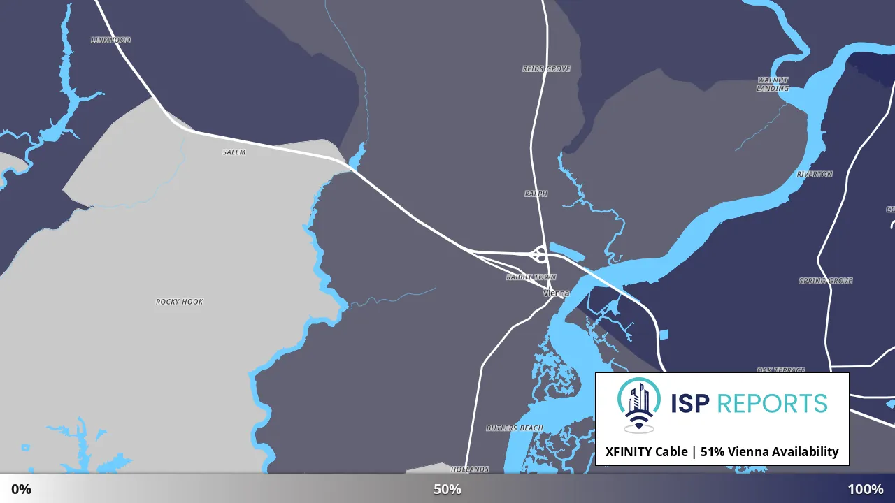 Vienna, MD map of internet availability