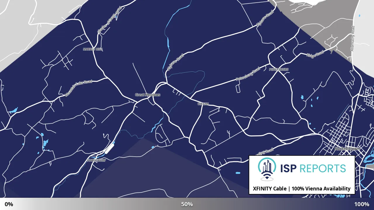 Vienna, NJ map of internet availability