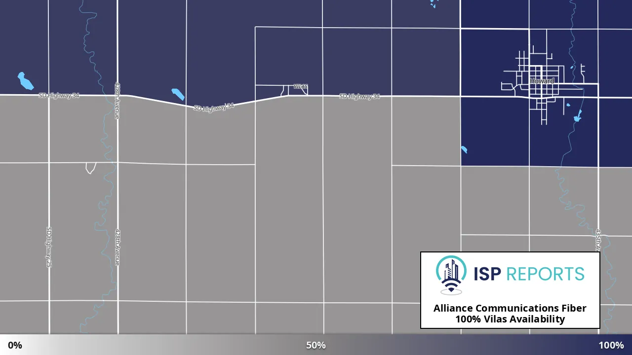 Vilas, SD map of internet availability