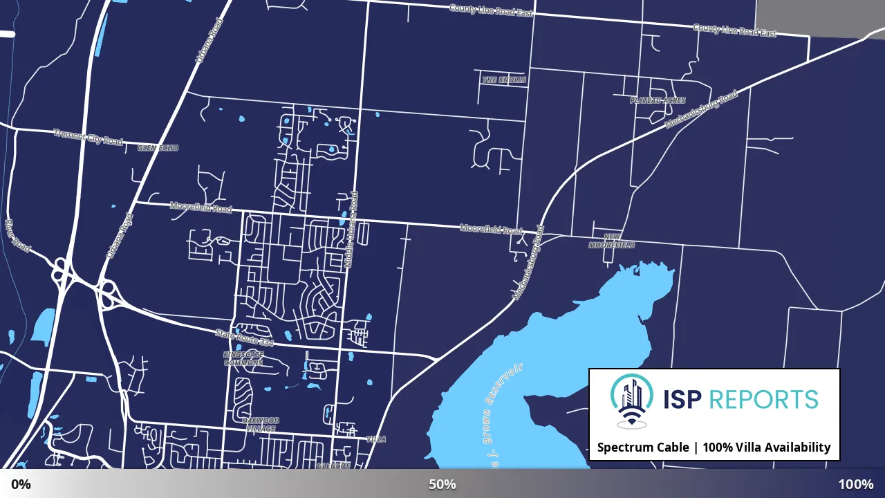 Villa, OH map of internet availability