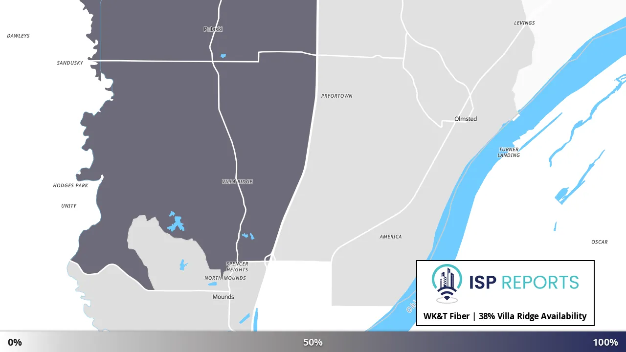 Villa Ridge, IL map of internet availability