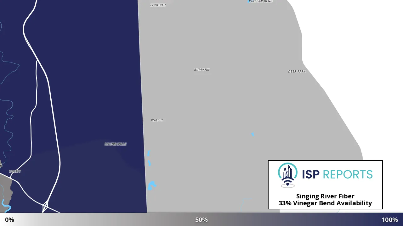 Vinegar Bend, AL map of internet availability