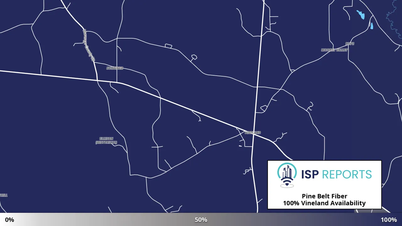 Vineland, AL map of internet availability