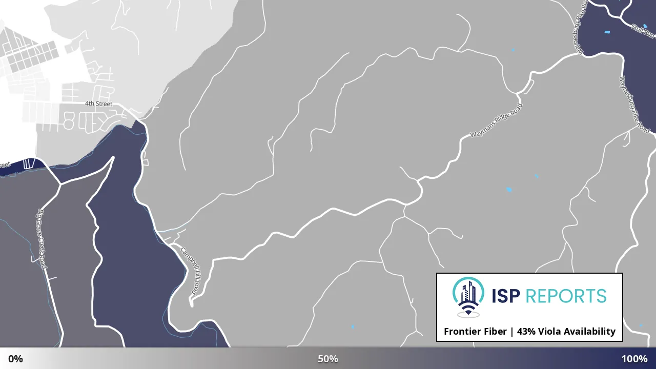 Viola, WV map of internet availability