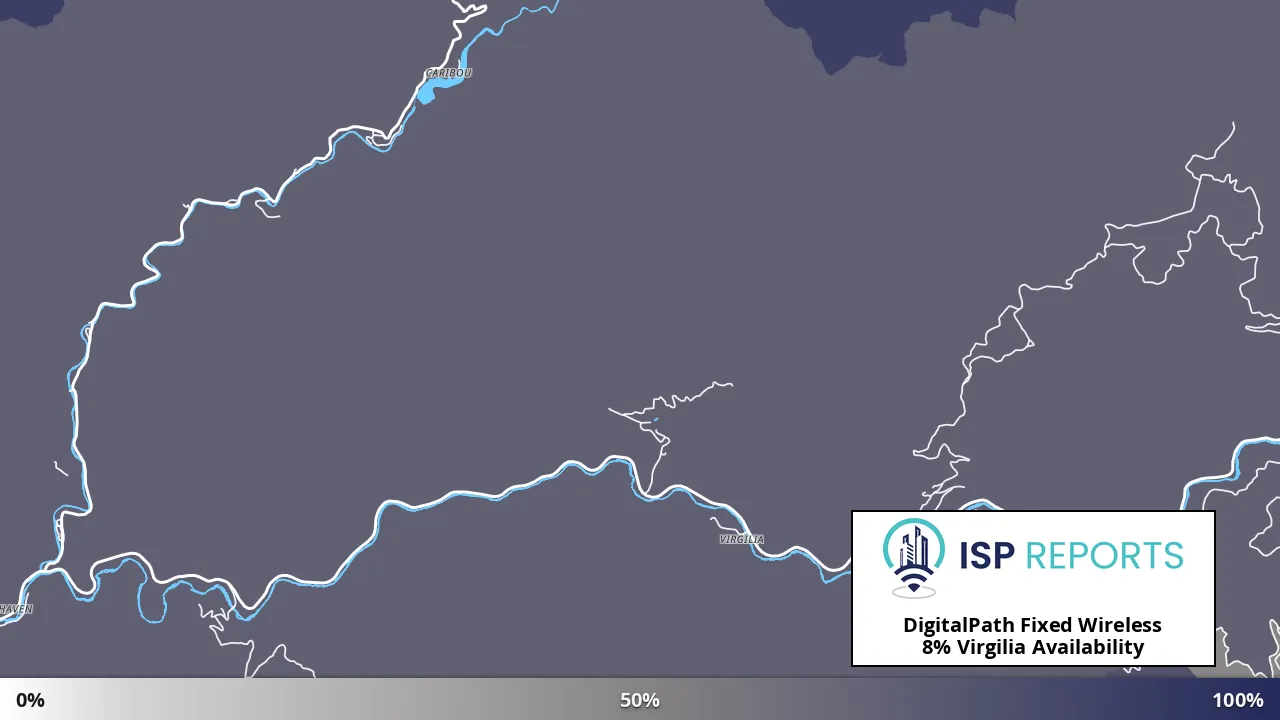 Virgilia, CA map of internet availability
