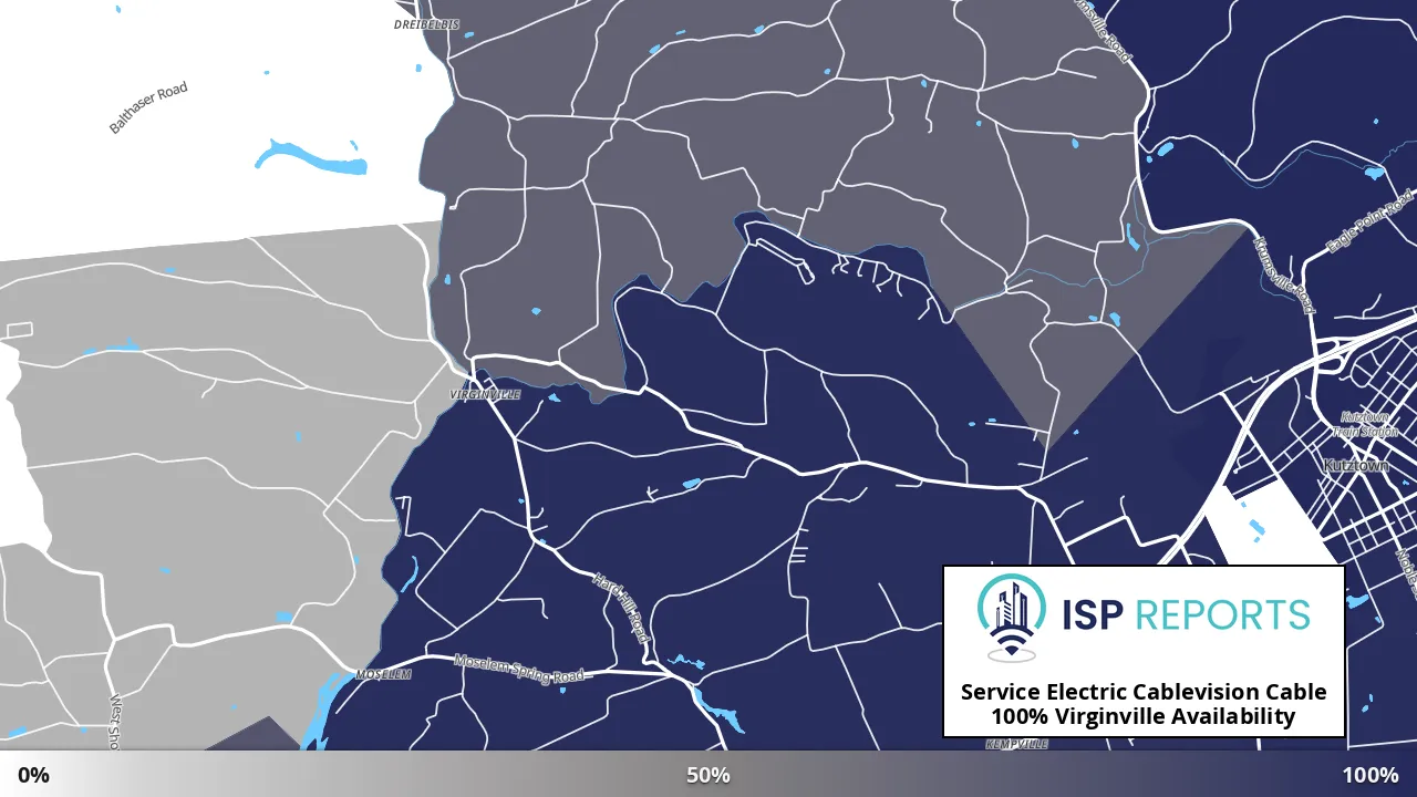 Virginville, PA map of internet availability