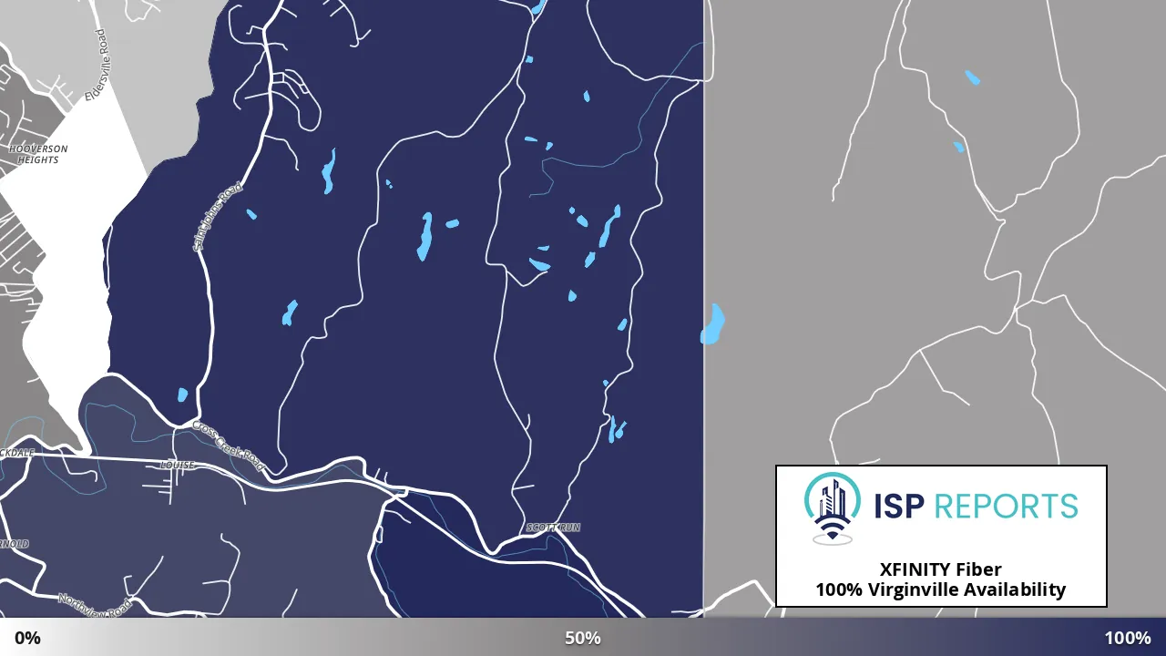 Virginville, WV map of internet availability
