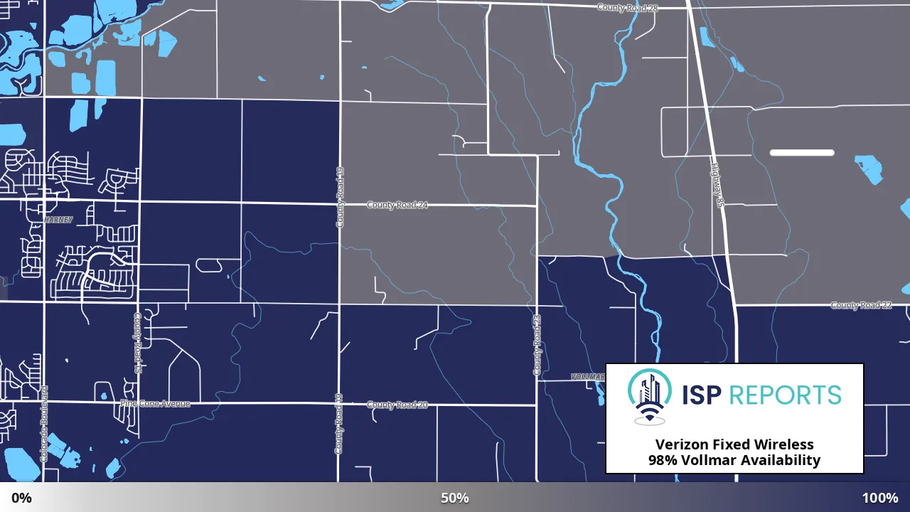 Vollmar, CO map of internet availability