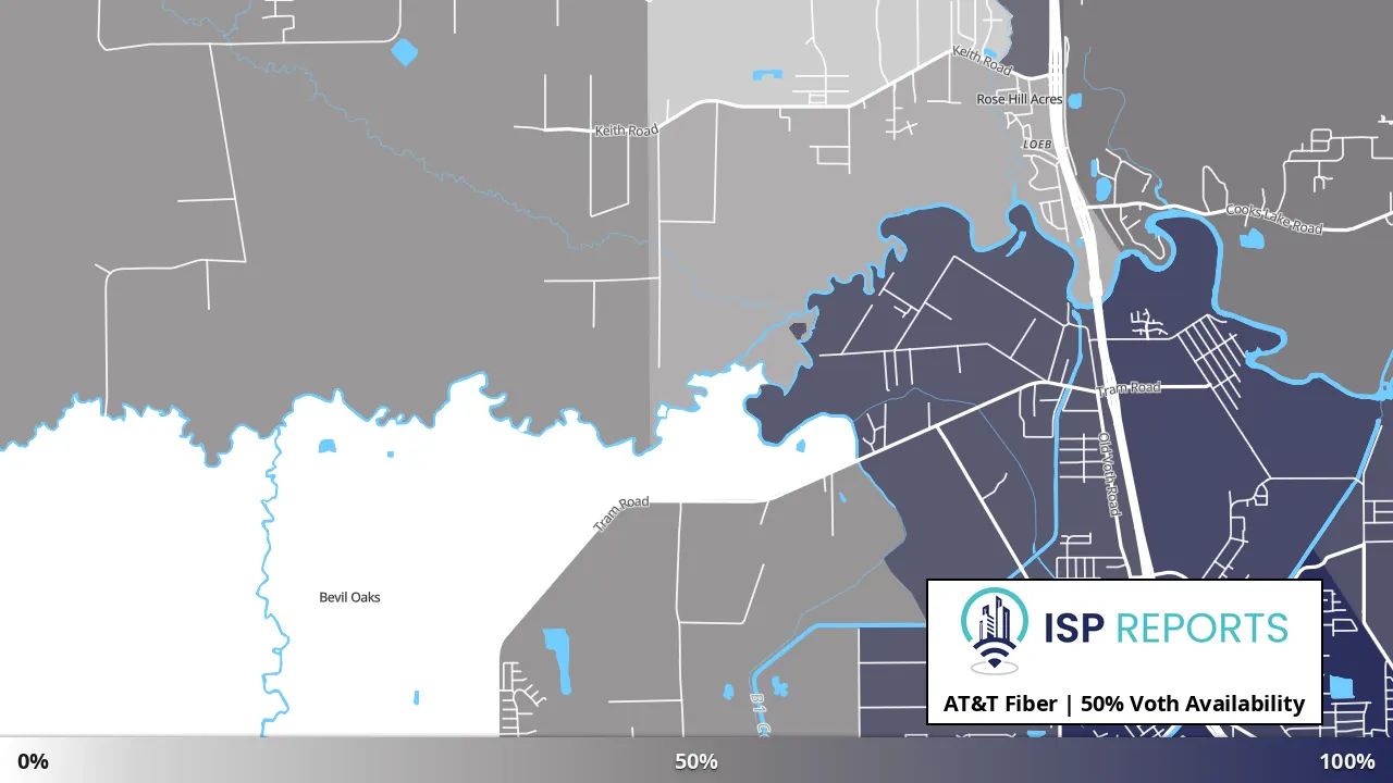 Voth, TX map of internet availability
