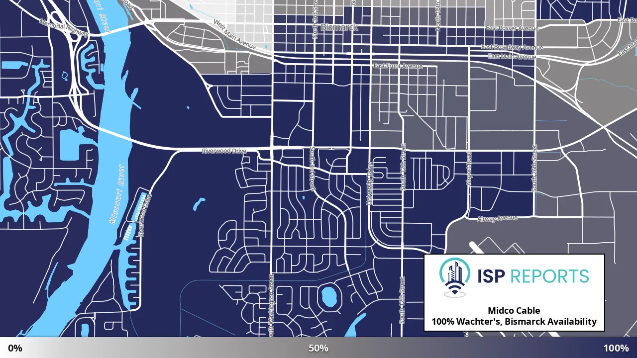 Wachter's, Bismarck, ND map of internet availability