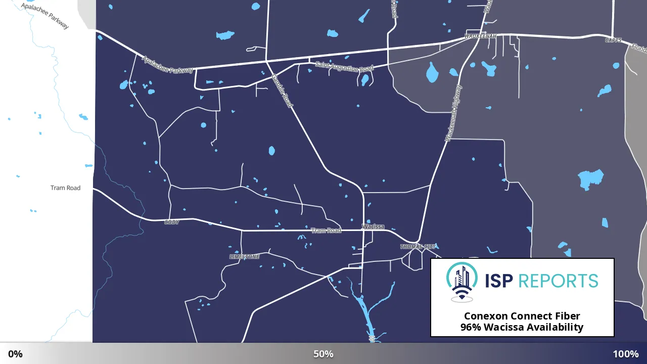 Wacissa, FL map of internet availability