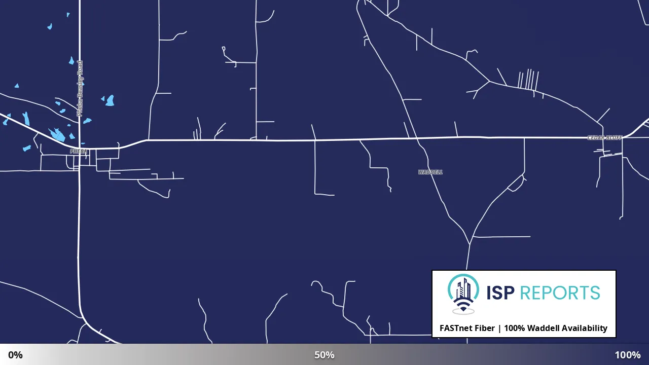 Waddell, MS map of internet availability