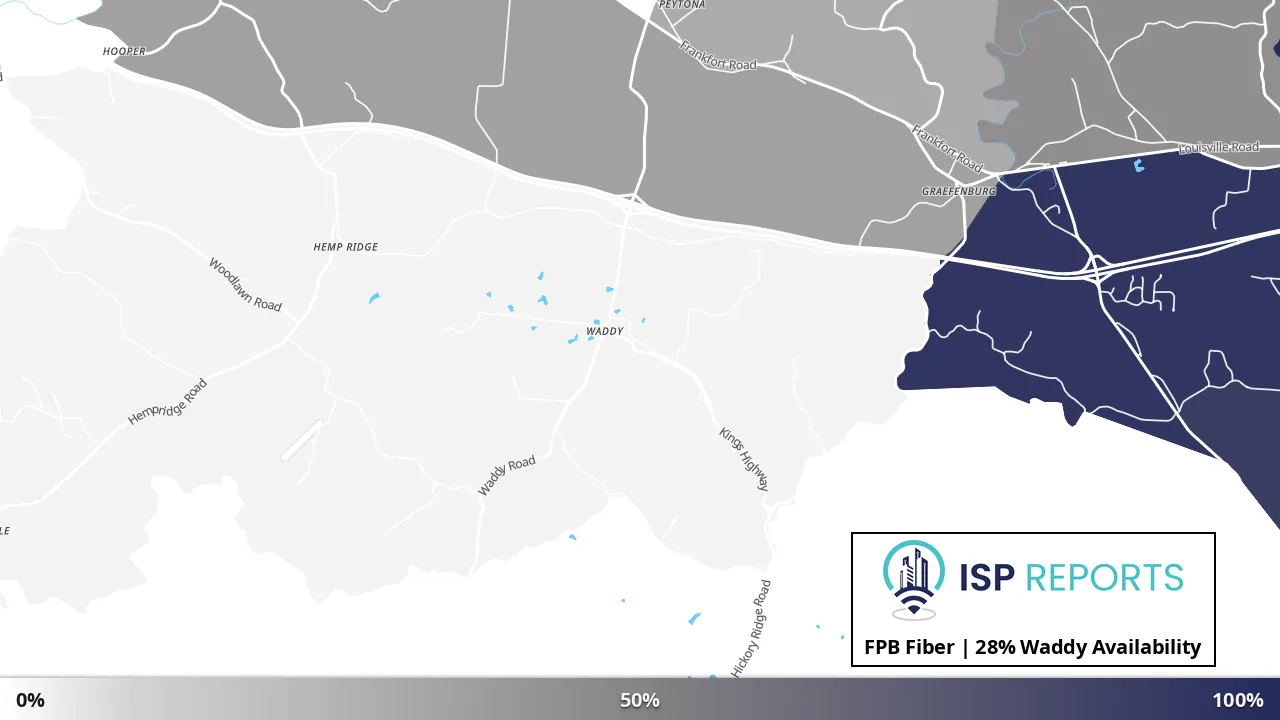 Waddy, KY map of internet availability