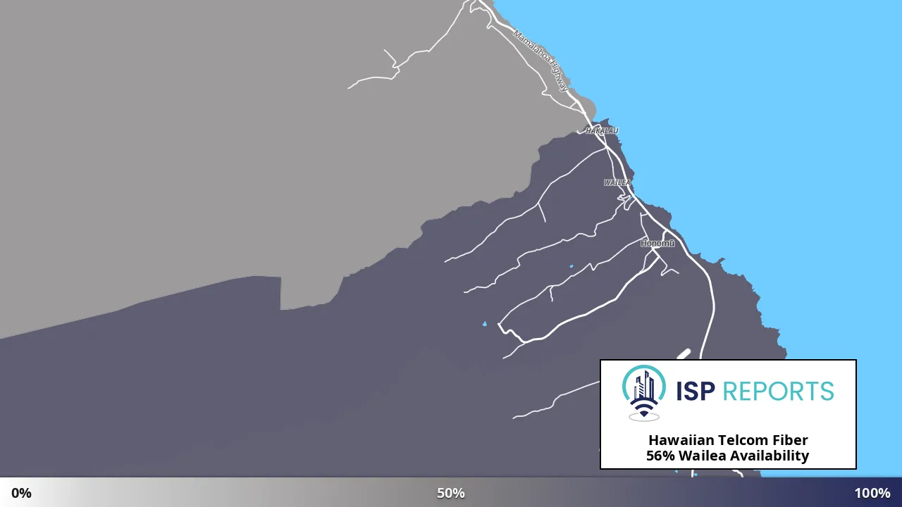 Wailea, HI map of internet availability