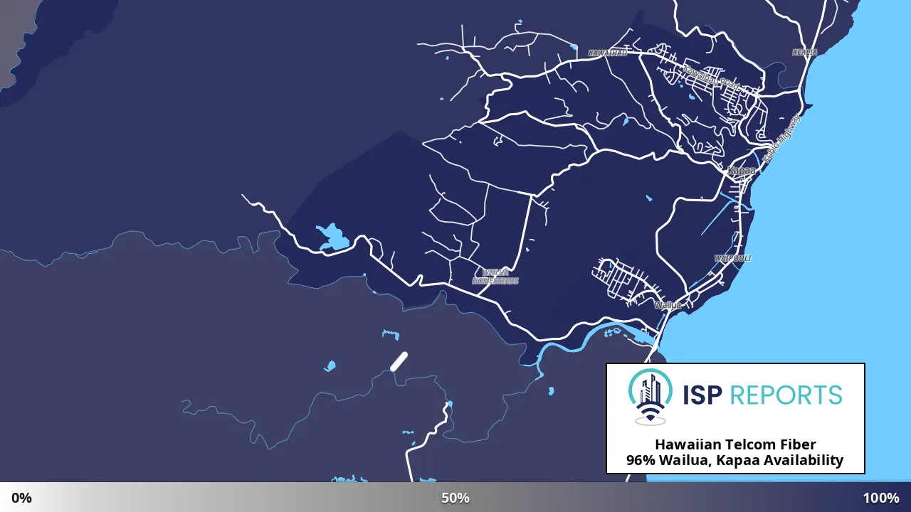 Wailua, Kapaa, HI map of internet availability