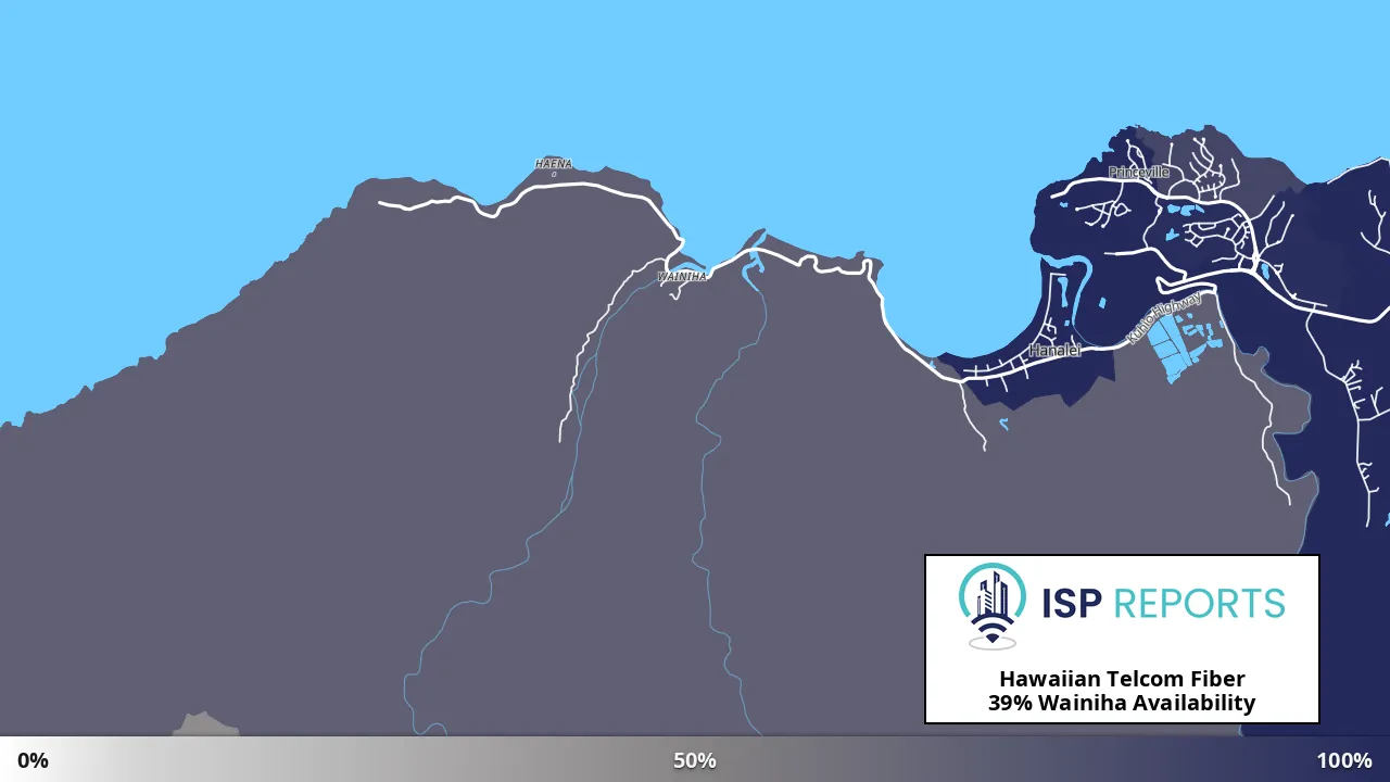 Wainiha, HI map of internet availability