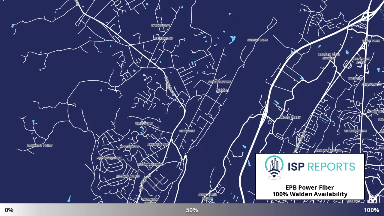 Walden, TN map of internet availability