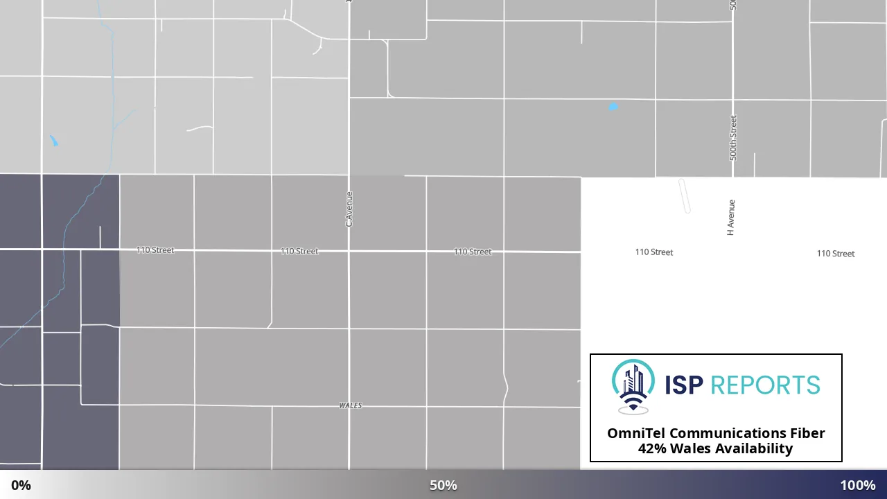 Wales, IA map of internet availability